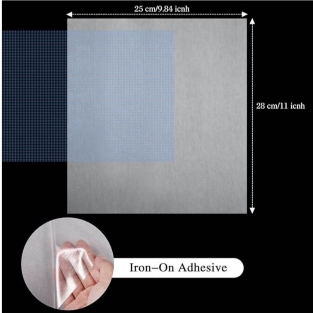 Iron-On Adhesive Patch 11"x9.85" Heat Fusible Interfacing Lightweight Patches